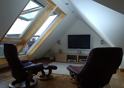 Home cinema in loft conversion
